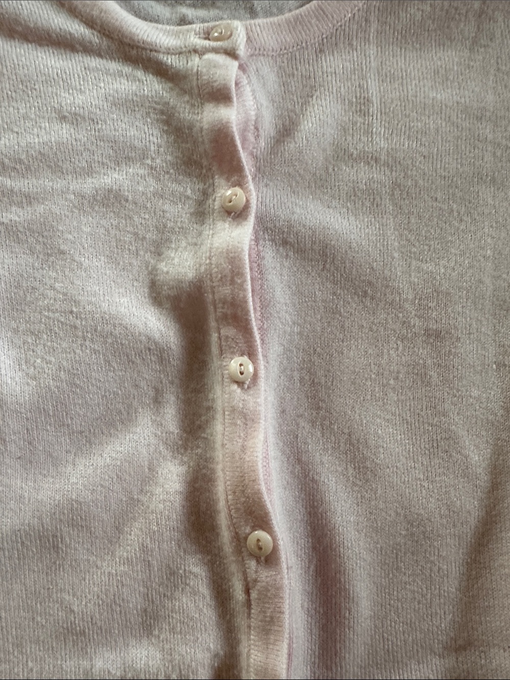 croft & barrow Light Pink Button-Front Crewneck Cardigan - Picture 3 of 4
